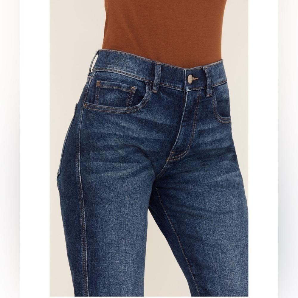 Wrap‎ Weft Womens High Rise Straight Leg Stretch Jeans Dark Wash Size 6 28